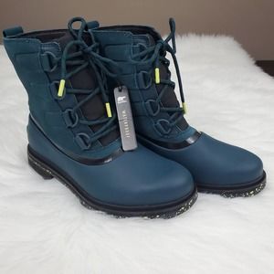 MSRP $220 Sorel Size 8.5 Lennox Street Blue 'Dark Seas' Lace-Up Hiking Boot